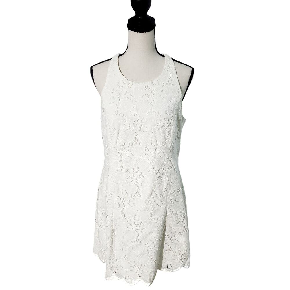 Lilly Pulitzer Womens White Lace Halter Dress Size 8 Bridal Preppy Graduation